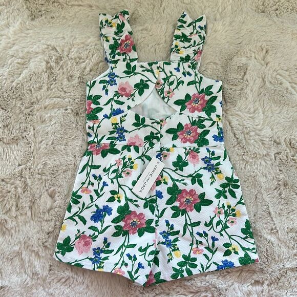 Janie and Jack Floral Pique Romper Size 6 Girls - Picture 5 of 7